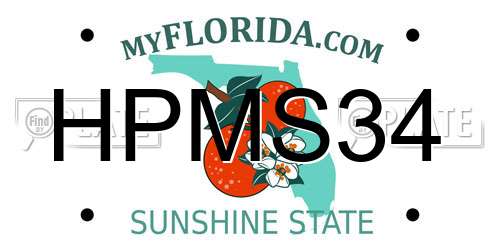 HPMS34 Florida License Plate