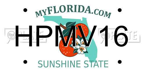 HPMV16 Florida License Plate