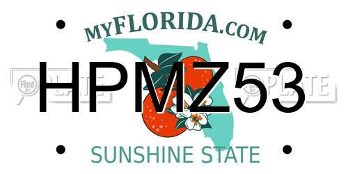HPMZ53 Florida License Plate