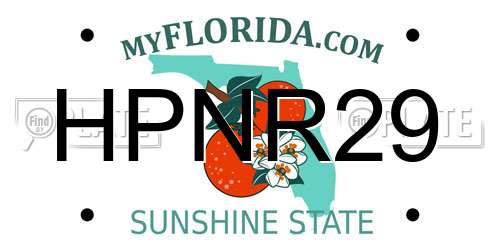 HPNR29 Florida License Plate