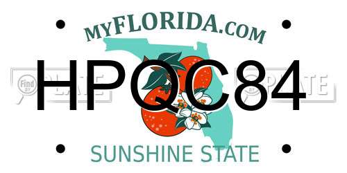 HPQC84 Florida License Plate