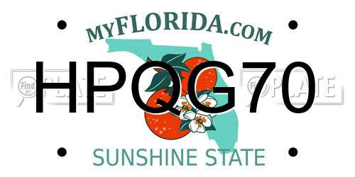 HPQG70 Florida License Plate