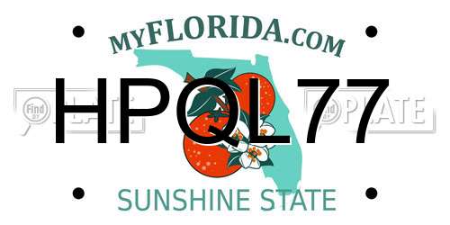 HPQL77 Florida License Plate