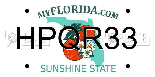 HPQR33 Florida License Plate
