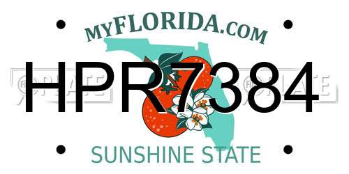 HPR7384 Florida License Plate