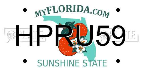 HPRU59 Florida License Plate