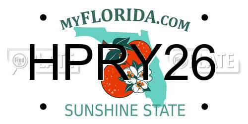 HPRY26 Florida License Plate