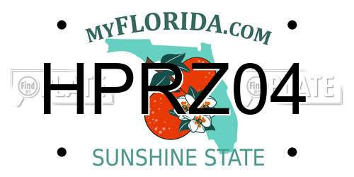 HPRZ04 Florida License Plate