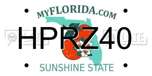 HPRZ40 Florida License Plate