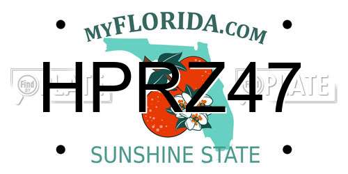 HPRZ47 Florida License Plate