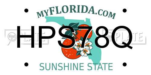 HPS78Q Florida License Plate