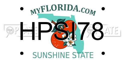 HPSI78 Florida License Plate