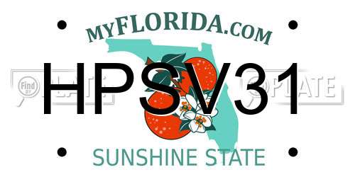HPSV31 Florida License Plate