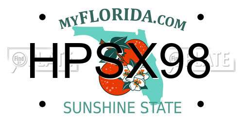 HPSX98 Florida License Plate
