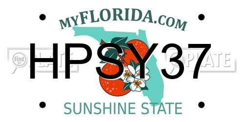 HPSY37 Florida License Plate