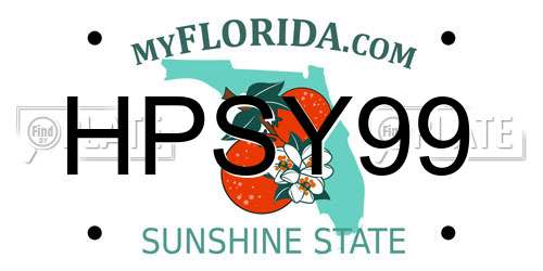 HPSY99 Florida License Plate