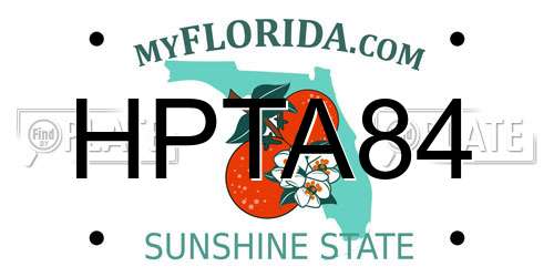 HPTA84 Florida License Plate
