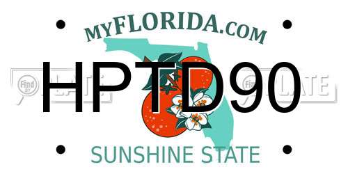 HPTD90 Florida License Plate