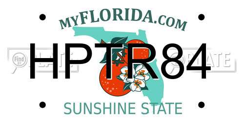 HPTR84 Florida License Plate