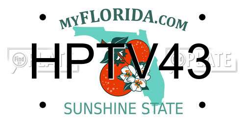 HPTV43 Florida License Plate