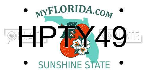 HPTY49 Florida License Plate