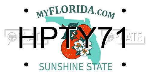 HPTY71 Florida License Plate