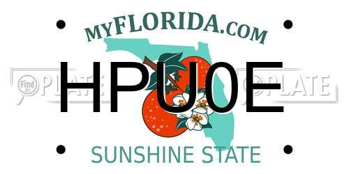 HPU0E Florida License Plate