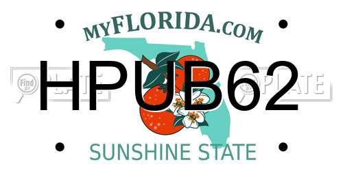 HPUB62 Florida License Plate