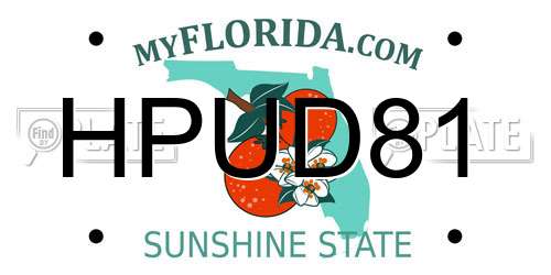 HPUD81 Florida License Plate