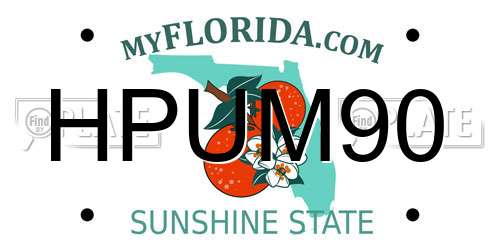 HPUM90 Florida License Plate