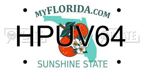 HPUV64 Florida License Plate