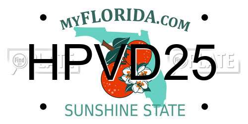 HPVD25 Florida License Plate