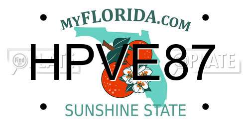 HPVE87 Florida License Plate