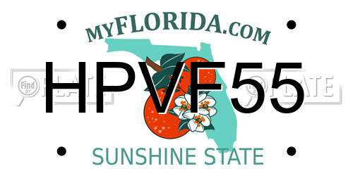 HPVF55 Florida License Plate