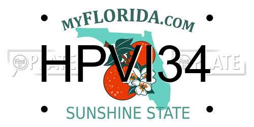 HPVI34 Florida License Plate