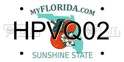 HPVQ02 Florida License Plate