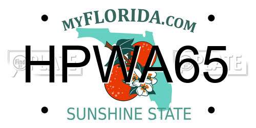 HPWA65 Florida License Plate