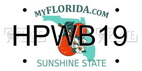 HPWB19 Florida License Plate