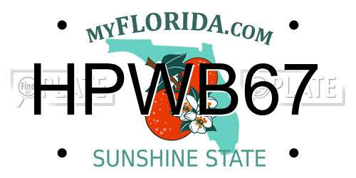 HPWB67 Florida License Plate