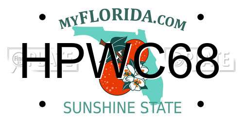 HPWC68 Florida License Plate