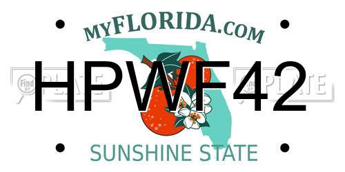 HPWF42 Florida License Plate