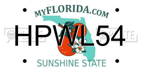 HPWL54 Florida License Plate