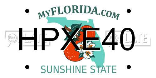 HPXE40 Florida License Plate