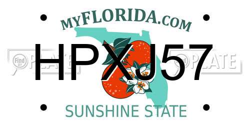 HPXJ57 Florida License Plate