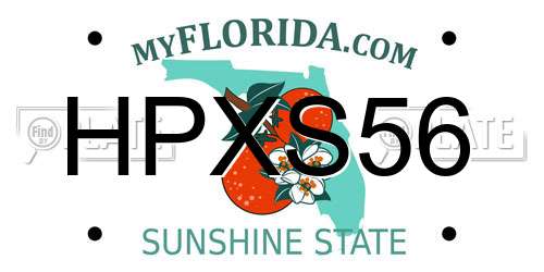 HPXS56 Florida License Plate