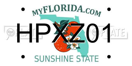 HPXZ01 Florida License Plate