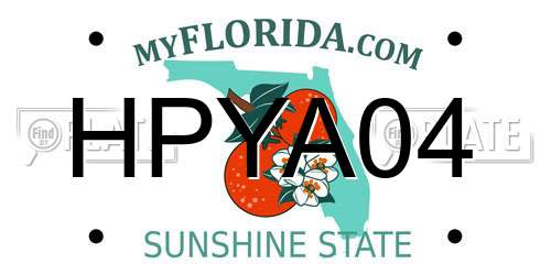 HPYA04 Florida License Plate