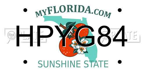 HPYG84 Florida License Plate