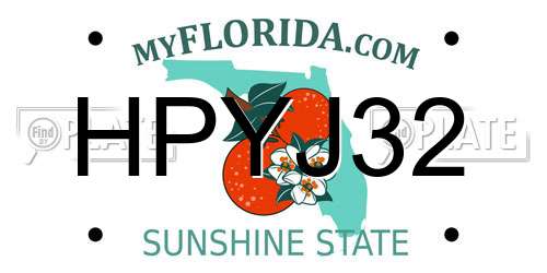 HPYJ32 Florida License Plate