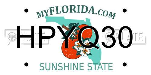 HPYQ30 Florida License Plate